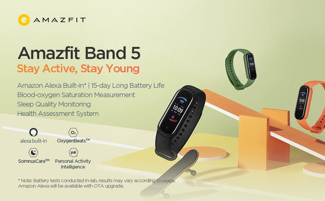 Xiaomi ra mắt Amazfit Band 5: Đo Oxy trong máu như Apple Watch Series 6, giá 1 triệu đồng - Ảnh 1.